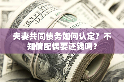 北京夫妻共同债务如何认定？不知情配偶要还钱吗？