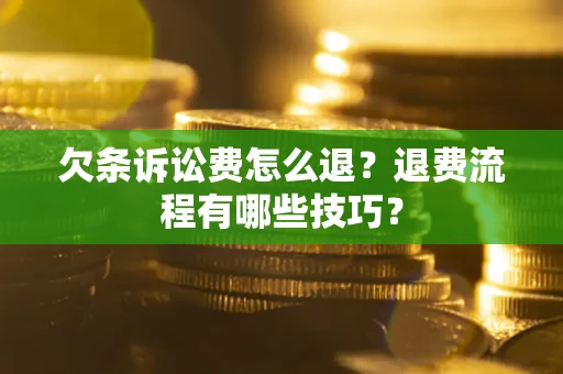 北京欠条诉讼费怎么退？退费流程有哪些技巧？